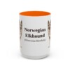 15oz-norwegian-elkhound-mug-latin-orange 15oz Norwegian Elkhound Latin Mug, Orange, front view