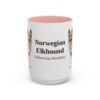 15oz-norwegian-elkhound-mug-latin-pink 15oz Norwegian Elkhound Latin Mug, Pink, front view