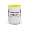 15oz-norwegian-elkhound-mug-latin-yellow 15oz Norwegian Elkhound Latin Mug, Yellow, front view