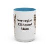 15oz Norwegian Elkhound Dog Mom Mug, Light Blue, front view