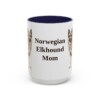 15oz Norwegian Elkhound Dog Mom Mug, Navy, front view