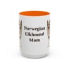 15oz Norwegian Elkhound Dog Mom Mug, Orange, front view