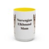 15oz Norwegian Elkhound Dog Mom Mug, Yellow, front view