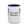 15oz Norwegian Elkhound Mug, Navy, front view