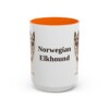 15oz Norwegian Elkhound Mug, Orange, front view