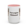 15oz Norwegian Elkhound Mug, Pink, front view