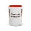 15oz Norwegian Elkhound Mug, Red, front view