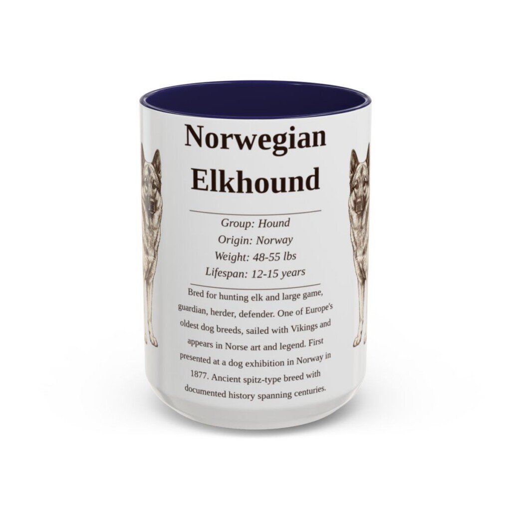 15oz-norwegian-elkhound-mug-writeup-navy 15oz Norwegian Elkhound Mug, Navy, front view