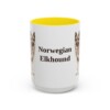 15oz Norwegian Elkhound Mug, Yellow, front view