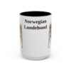 15oz Norwegian Lundehund Mug, Black, front view