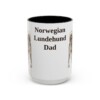 15oz-norwegian-lundehund-mug-dad-black-front 15oz Norwegian Lundehund Dog Dad Mug, Black, front view