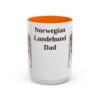 15oz-norwegian-lundehund-mug-dad-orange 15oz Norwegian Lundehund Dog Dad Mug, Orange, front view