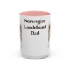 15oz-norwegian-lundehund-mug-dad-pink 15oz Norwegian Lundehund Dog Dad Mug, Pink, front view