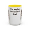 15oz-norwegian-lundehund-mug-dad-yellow 15oz Norwegian Lundehund Dog Dad Mug, Yellow, front view