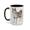 15oz Funny Norwegian Lundehund Mug, Black, left side view