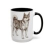 15oz Funny Norwegian Lundehund Mug, Black, right side view