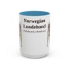 15oz Norwegian Lundehund Latin Mug, Light Blue, front view