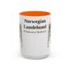 15oz Norwegian Lundehund Latin Mug, Orange, front view