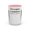 15oz Norwegian Lundehund Latin Mug, Pink, front view