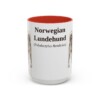 15oz Norwegian Lundehund Latin Mug, Red, front view