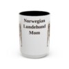 15oz Norwegian Lundehund Dog Mom Mug, Black, front view