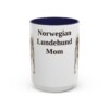 15oz Norwegian Lundehund Dog Mom Mug, Navy, front view