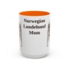 15oz Norwegian Lundehund Dog Mom Mug, Orange, front view