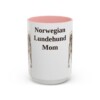 15oz Norwegian Lundehund Dog Mom Mug, Pink, front view