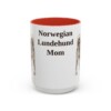 15oz Norwegian Lundehund Dog Mom Mug, Red, front view