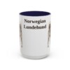 15oz Norwegian Lundehund Mug, Navy, front view