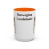 15oz Norwegian Lundehund Mug, Orange, front view