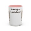 15oz Norwegian Lundehund Mug, Pink, front view