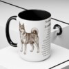 15oz-norwegian-lundehund-mug-writeup-black-context-2 15oz Norwegian Lundehund Mug, Black, lifestyle photo