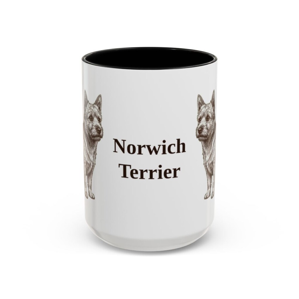 15oz Norwich Terrier Mug, Black, front view