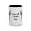 15oz Norwich Terrier Dog Dad Mug, Black, front view