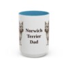15oz Norwich Terrier Dog Dad Mug, Light Blue, front view