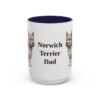 15oz Norwich Terrier Dog Dad Mug, Navy, front view
