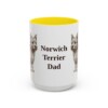15oz Norwich Terrier Dog Dad Mug, Yellow, front view