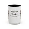 15oz Norwich Terrier Latin Mug, Black, front view