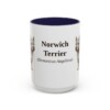 15oz Norwich Terrier Latin Mug, Navy, front view
