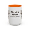 15oz Norwich Terrier Latin Mug, Orange, front view