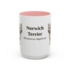 15oz Norwich Terrier Latin Mug, Pink, front view