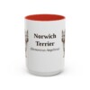 15oz Norwich Terrier Latin Mug, Red, front view