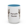15oz Norwich Terrier Mug, Light Blue, front view
