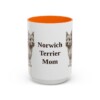 15oz-norwich-terrier-mug-mom-orange 15oz Norwich Terrier Dog Mom Mug, Orange, front view