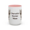 15oz-norwich-terrier-mug-mom-pink 15oz Norwich Terrier Dog Mom Mug, Pink, front view