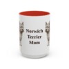 15oz-norwich-terrier-mug-mom-red 15oz Norwich Terrier Dog Mom Mug, Red, front view