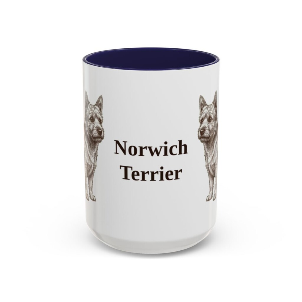 15oz Norwich Terrier Mug, Navy, front view