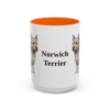 15oz Norwich Terrier Mug, Orange, front view