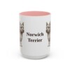 15oz Norwich Terrier Mug, Pink, front view